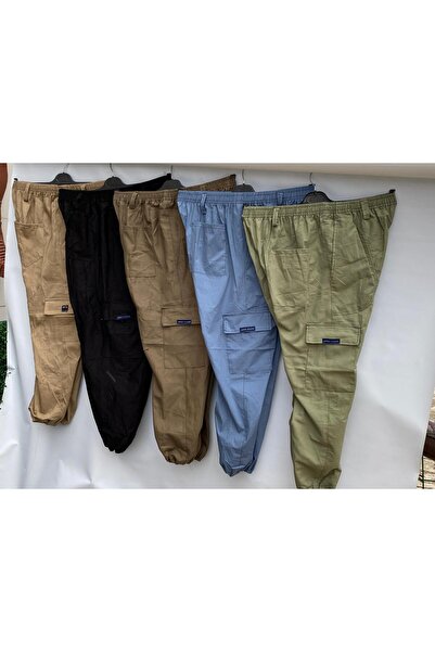 balal giyim lastikli şalvar kargo pantolon 3'lü karışık renk standart beden b...