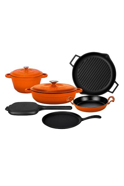 Lava Cast Iron 6X Trendy Series 9 Piece Cookware & Pans Set