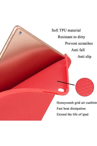 AWH Case for iPad 10.2 Inch 9th/8th/7th Gen (2021/2020/2019) with Pencil Holder, Red