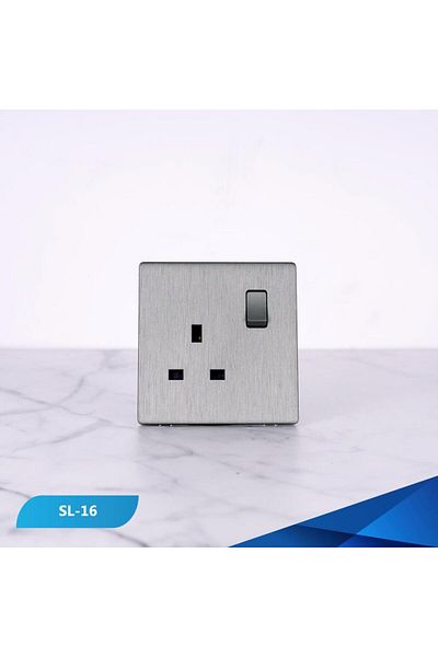 Btm مقبس 13 أمبير مع مفتاح بيانو خشبي - قطعتين
