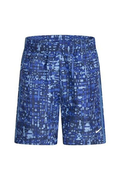 Nike Microfiber Blue Patterned Pocketed Boys' Shorts 86m751