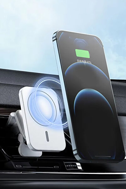 The Wlue Magsafe Uyumlu Kablosuz Araç içi Havalandırma Telefon Tutucu 15W Wir...