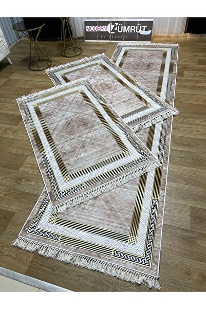 Zümrüt Ev Tekstil Yazlık Halı Dijital Baskılı Makinede Yıkanabilir Dot Taban ...