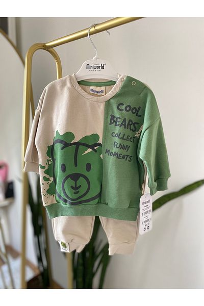 Miniworld Minikoza Bear Patterned Sweat Suit