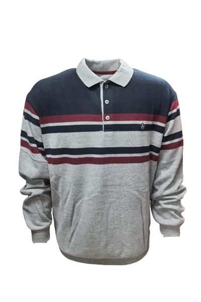 Rey Polo Men's Plus Size Thessaloniki Sweatshirt - R01229, Grey, 2XL