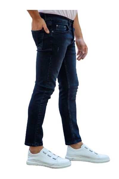 HACKER DENIM Hacker Tom T850-660 Men's Denim Lycra Laser Cuffed Jeans- T850 - Navy Blue
