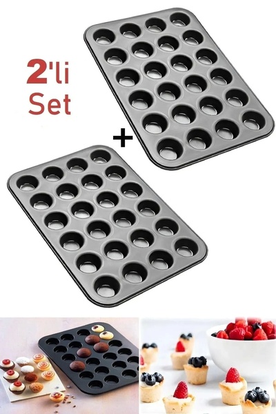 Maridet 24 Bölmeli Muffin Kek Kalıbı Yanmaz Yapışmaz Çörek Tart Kek Cupcake T...