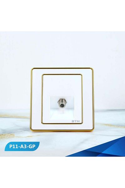 Btm مقبس تلفزيون ذهبي فردي
