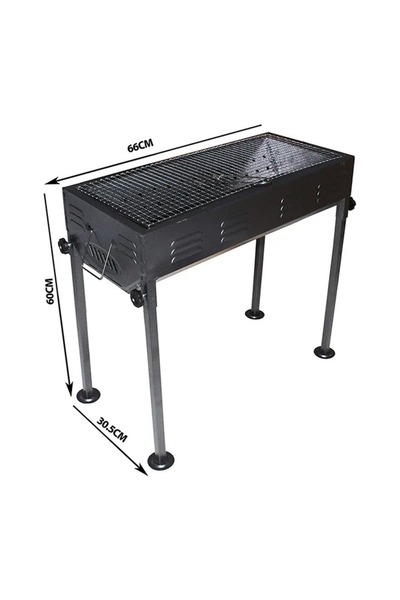 Cady One New Design Portable Charcoal Grill Adjustable Height Black 66x60x30.5cm