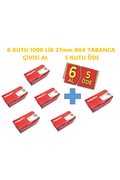 Hilti HİLTİ BX4 UYUMLU Beton çivileri (şeritli) 27 mm 6 AL 5 ÖDE