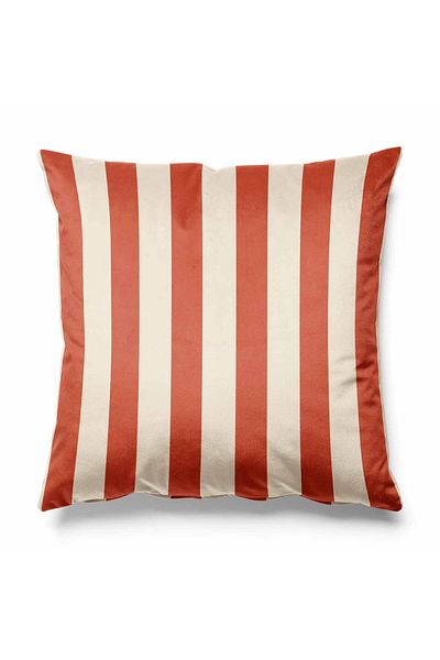 Pilloveland Striped Throw Pillow Cover Upholstery Suede Fabric 43*43 cm - Tile