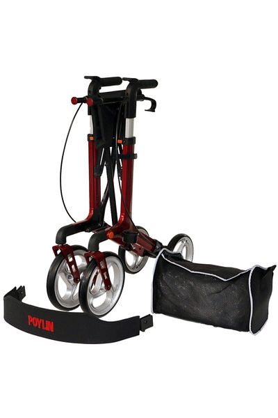 POYLİN Folding Lightweight Lux Rollator with Seat Elderly Care Walking Support Tool