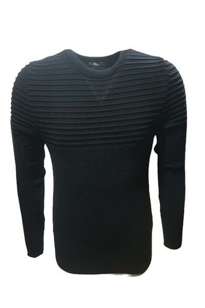 Ce-Ce Fashion Men's Basic Knitwear Cycling Thin Sweater - C3005 - Black - XXL St00809