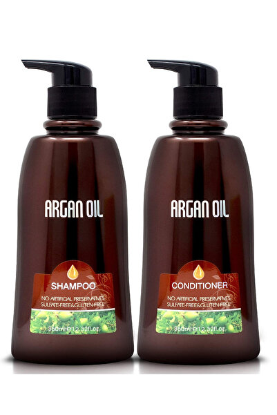 Argan Oil شامبو الأرغان 350 مل وبلسم 350 مل خالي من المواد الحافظة الاصطناعية...