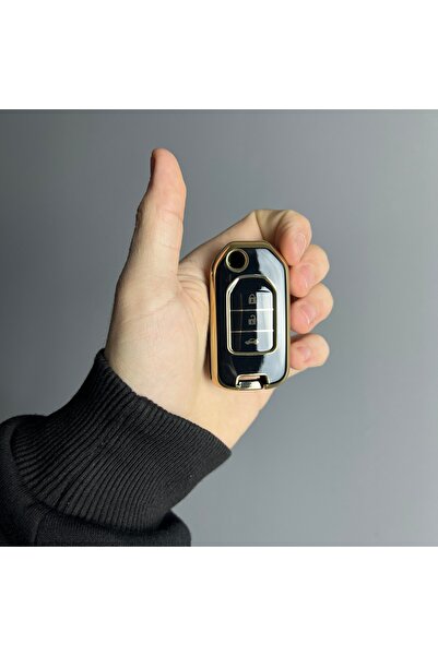 LUXE AKSESUAR Συμβατή μαύρη θήκη σιλικόνης για Honda Civic FC5 HRV CRV με 3 κ...