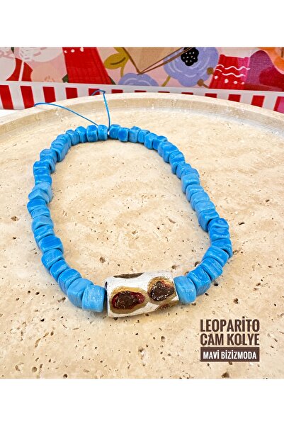 bizizmoda ليوبارد طباعة الزجاج مطرز قلادة الطابق السفلي