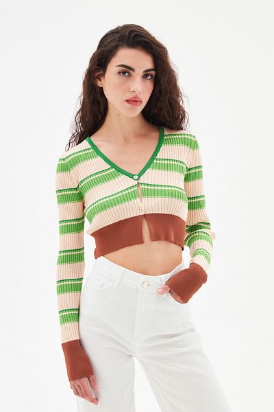 adL Knitwear Striped Cardigan