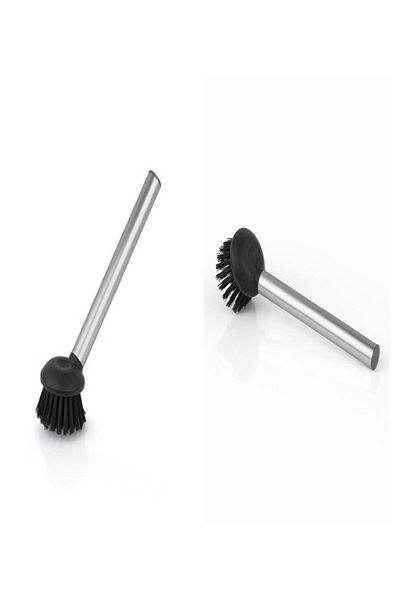 Milena Life Mini Size 2-Piece Metal Sink and Dish Brush Set - 2 Pieces (19X5 cm)