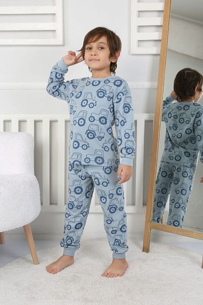 bunny hopp Set de pijamale cu mânecă lungă din bumbac pieptănat, 100% bumbac, pentru băieți, 3,4, 4,5, 5,6, 6,7, 7,8 ani