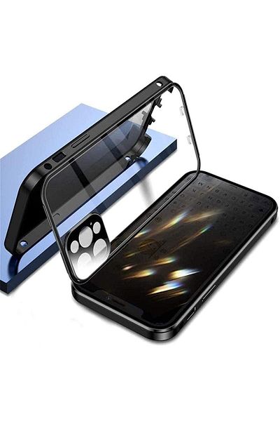 AWH Anti-Peep Case for iPhone 12 Pro Max, Privacy Screen, Camera Lens Protector, Shockproof (Black)