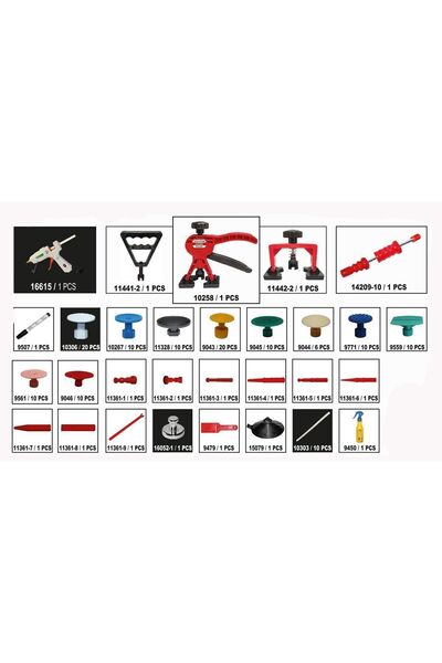 STARKLİPS Pdr Boyasız Göçük Düzeltme Seti 140 Parça Süngerli