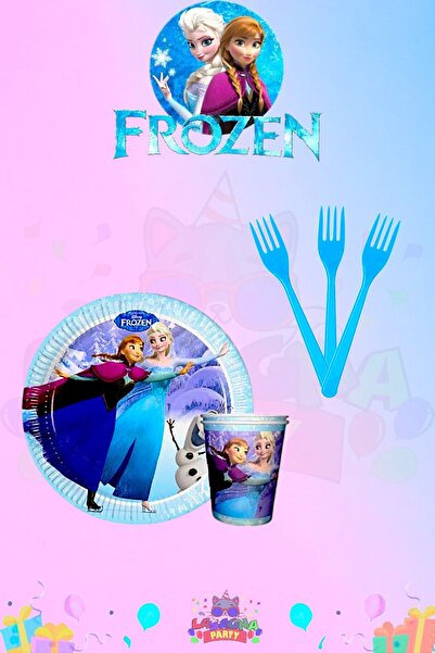 LASAGNA STORE Frozen Elsa 16 Kişilik Extra Mini Doğum Günü Parti Seti