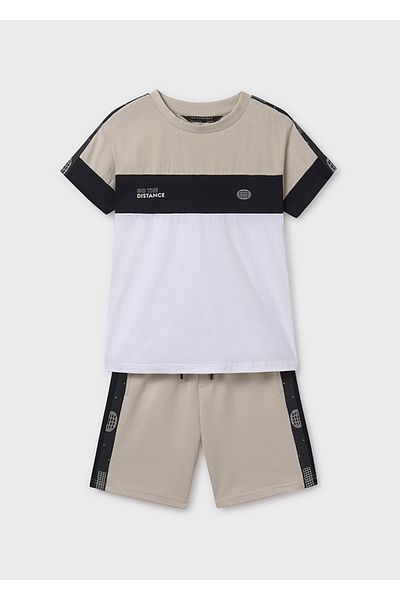 MAYORAL Set tricou și pantaloni scurți crem pentru băiat - 6682