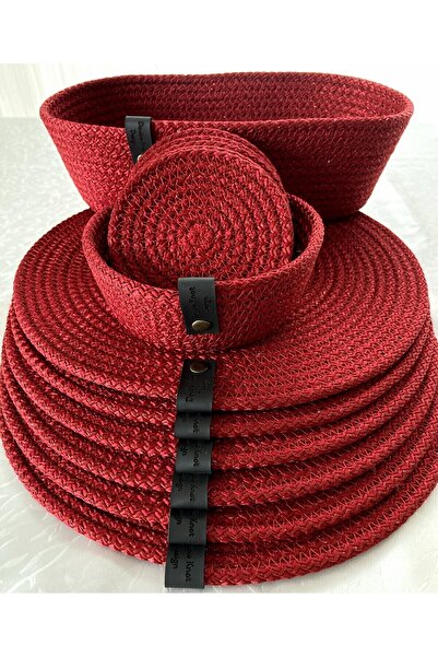 DOUBLE KNOT DESİGN Simli Parlak Kırmızı Tress Supla Amerikan Servis 14 Parça ...