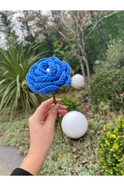 Sistaful زهرة صناعية محبوكة يدويًا ولا تبهت