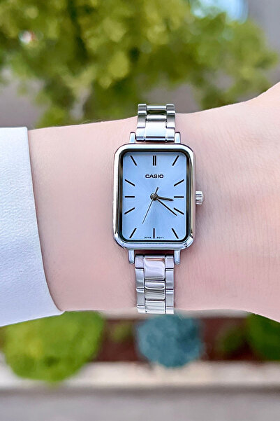 Casio Kadranı Mavi Kordonu Gümüş Renk 24 Ay Garantili Kadın Kol Saati