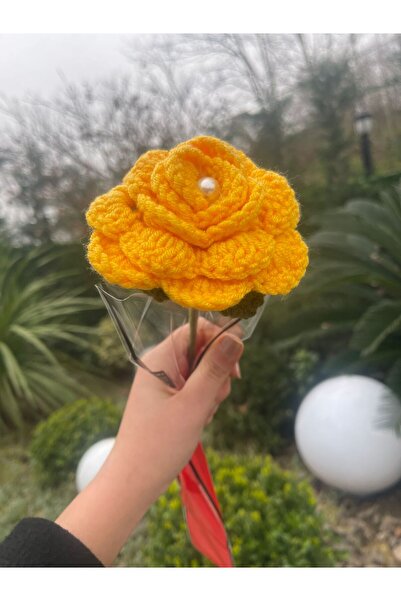 Sistaful زهرة صناعية محبوكة يدويًا ولا تبهت