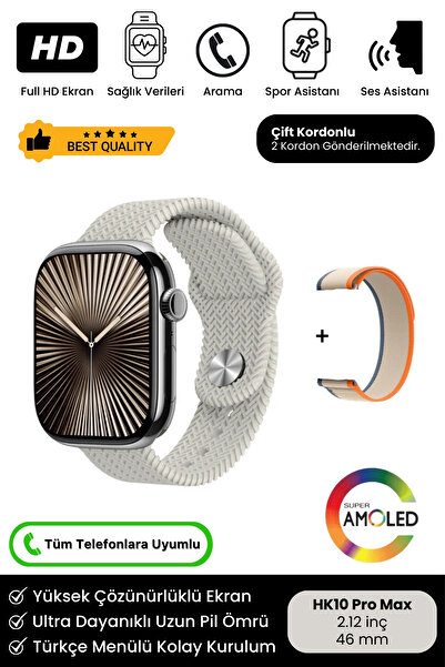 Noriyen Yeni Nesil Watch 10 Amoled Full HD Ekran Yapay Zeka iOS Android Uyuml...