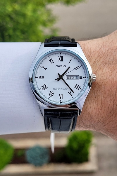 Casio Dial White Cord Black Color Men's Wristwatch