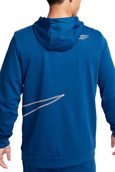 Nike Dri-Fit Fleece Hoodie Full Zip Energy Erkek Mavi Spor Sweatshrit