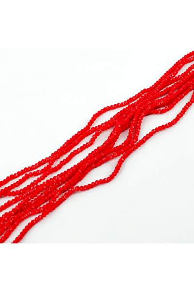 yfhobi 1 Dizi (145-155 Adet) - 2 mm Yassı Kristal Cam Boncuk Dizisi Mat Kırmı...