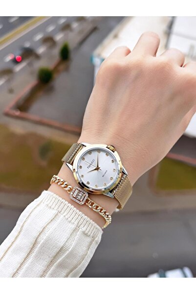 Ferrucci Çelik Hasır Renk Atmaz Kordon Atm Sugeçirmez 2 Yıl Garantili Kadın K...