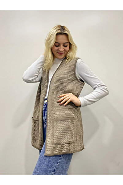 GLCN by Gülcan Patterned Women's Knitwear Vest with Three Different Colors and Sizes, Mother's Vest