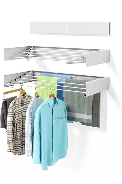 Cady One Stadium 5 Post Wall Mounted Folding Clothes Drying Rack
