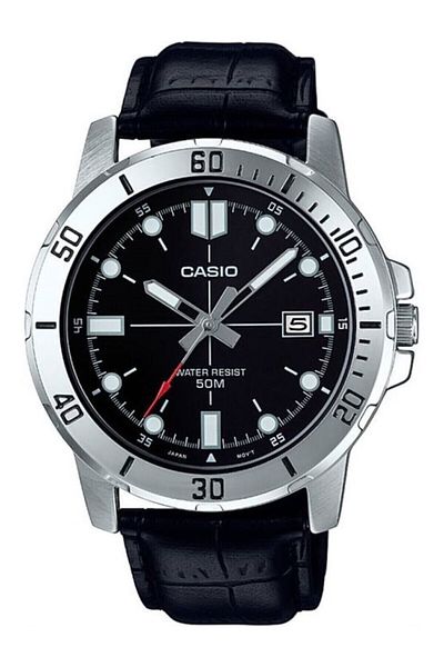 Casio Case Silver Cord Black Color Men's Wristwatch