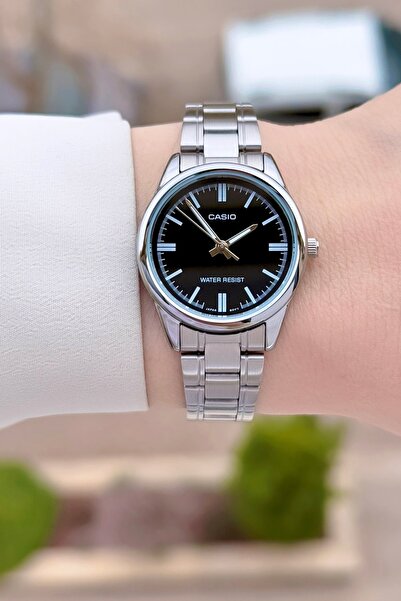 Casio Silver Color Women's Wristwatch with Black Cord