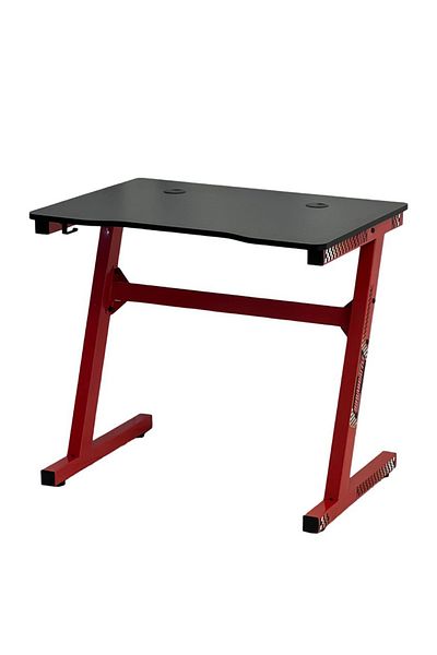 TrentonGCC Modern Gaming Desk – with Sturdy Red Metal Frame 80x60x72cm