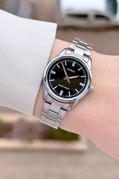 Casio Silver Color Women's Wristwatch with Black Cord