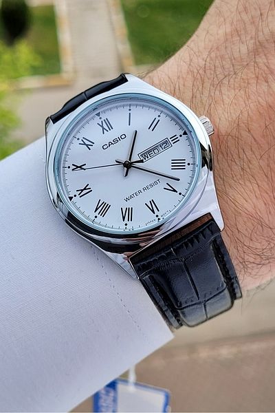 Casio Dial White Cord Black Color Men's Wristwatch