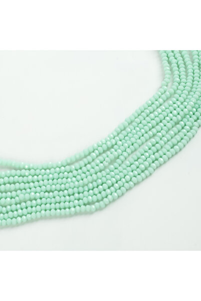 yfhobi 1 Dizi (145-155 Adet) - 2 mm Yassı Kristal Cam Boncuk Dizisi Mat Mint ...