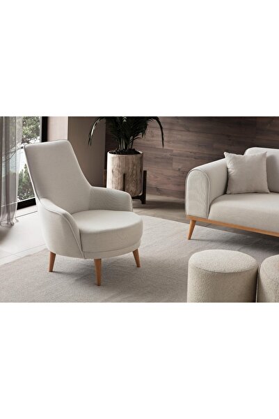 EDSY HOME Rebul Keten Berjer Bej Tekli Koltuk