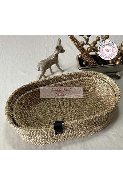 DOUBLE KNOT DESİGN Parlak Gold Sarı Tress Supla Amerikan Servis Seti 8 Parça ...