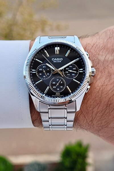 Casio Kadranı Siyah Kordonu Gümüş Renk Erkek Kol Saati