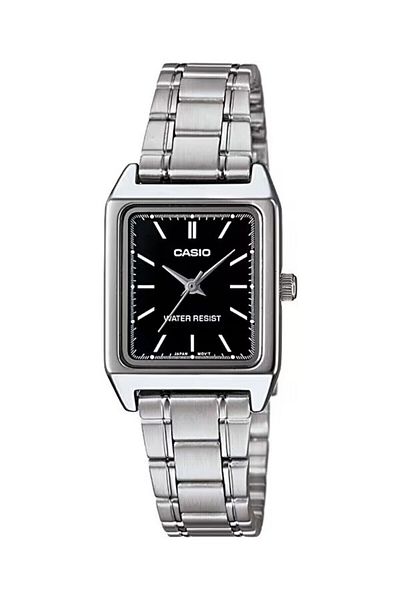 Casio Silver Color Women's Wristwatch with Black Cord
