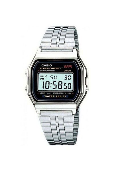 Casio ساعة رقمية مقاومة للماء للرجال A159WA-N1DF - 33 مم - فضي