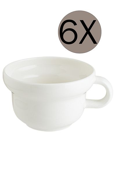 Bonna Porselen 250 Cc 6-Piece Plateless Kaff Cappuccino Cup - Kaf01Cpf